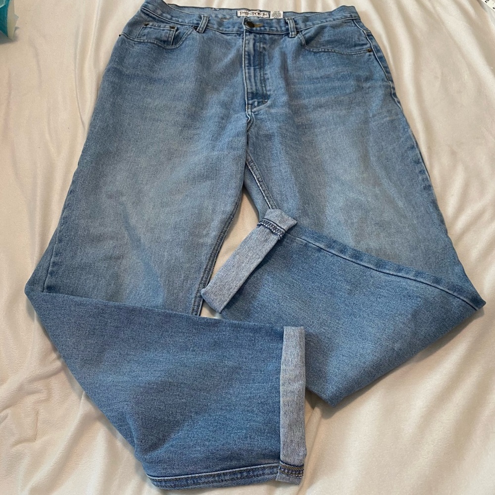 Passport Extra High Waisted Mom Medium Wash Denim Jeans Baggy Sz 16 100% cotton